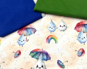 Stoffpaket Jersey „Happy Raindrops“