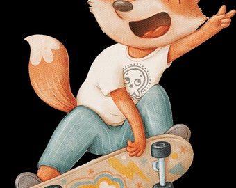 Iron-on picture “Skater Fox