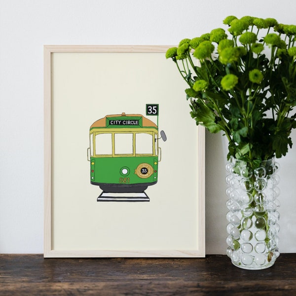 Melbourne Tram Print, Melbourne Tram Art,  Melbourne Wall Art, Melbourne Art, Melbourne A4 Art, Melbourne A3 Art, Printable Wall Art