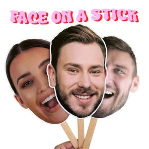 Face on a Stick, Face Cutouts, Big Head Cutouts, Hen Do, Hens Decorations, Hens Party Favours, Groom Face Cutouts, Hens Do Decor