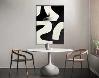 Black and White Abstract Print, Monochrome Print, Abstract Graphic Print, Wall Art, Home Decor, Printable Wall Art, Large Abstract Print