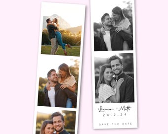 Photo Save The Date Magnet, Customised Wedding Magnets, Minimalist Wedding, Save the Date Magnets, Film Strip Magnets, Photo Booth Magnets