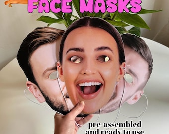 Photo Elastic Faces, Face on a Stick, Hens Face on Stick, Groom Face on Stick, Face Cutouts, Hens Decorations, Groom Face Cutouts, Hen Decor