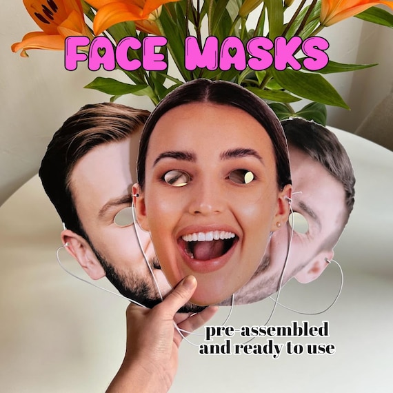 Photo Elastic Faces, Face on a Stick, Hens Face on Stick, Groom Face on Stick, Face Cutouts, Hens Decorations, Groom Face Cutouts, Hen Decor