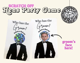 Who Has the Groom? Hens Game, Scratch Off Bridal Shower Game, Funny Hens Game, Easy Hens Games, Bridal Shower Games, Find the Groom Game