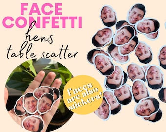 Face Confetti, Hens Party Table Decor, Hens Party Favours, Hens Decorations, Hens Activities, Hens Decor, Big Head Cutouts
