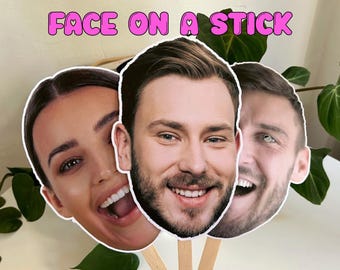 Face on a Stick, Face Cutouts, Big Head Cutouts, Hen Do, Hens Decorations, Hens Party Favours, Groom Face Cutouts, Hens Do Decor