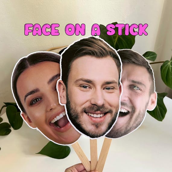 Face on a Stick, Face Cutouts, Big Head Cutouts, Hen Do, Hens Decorations, Hens Party Favours, Groom Face Cutouts, Hens Do Decor