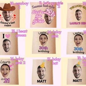 Face Tattoos, Hens Party Tattoos, Bachelorette Party Tattoos, Groom Face Tattoos, Hens Party Face Tattoos, Temporary Tattoos, Custom Tattoos image 3