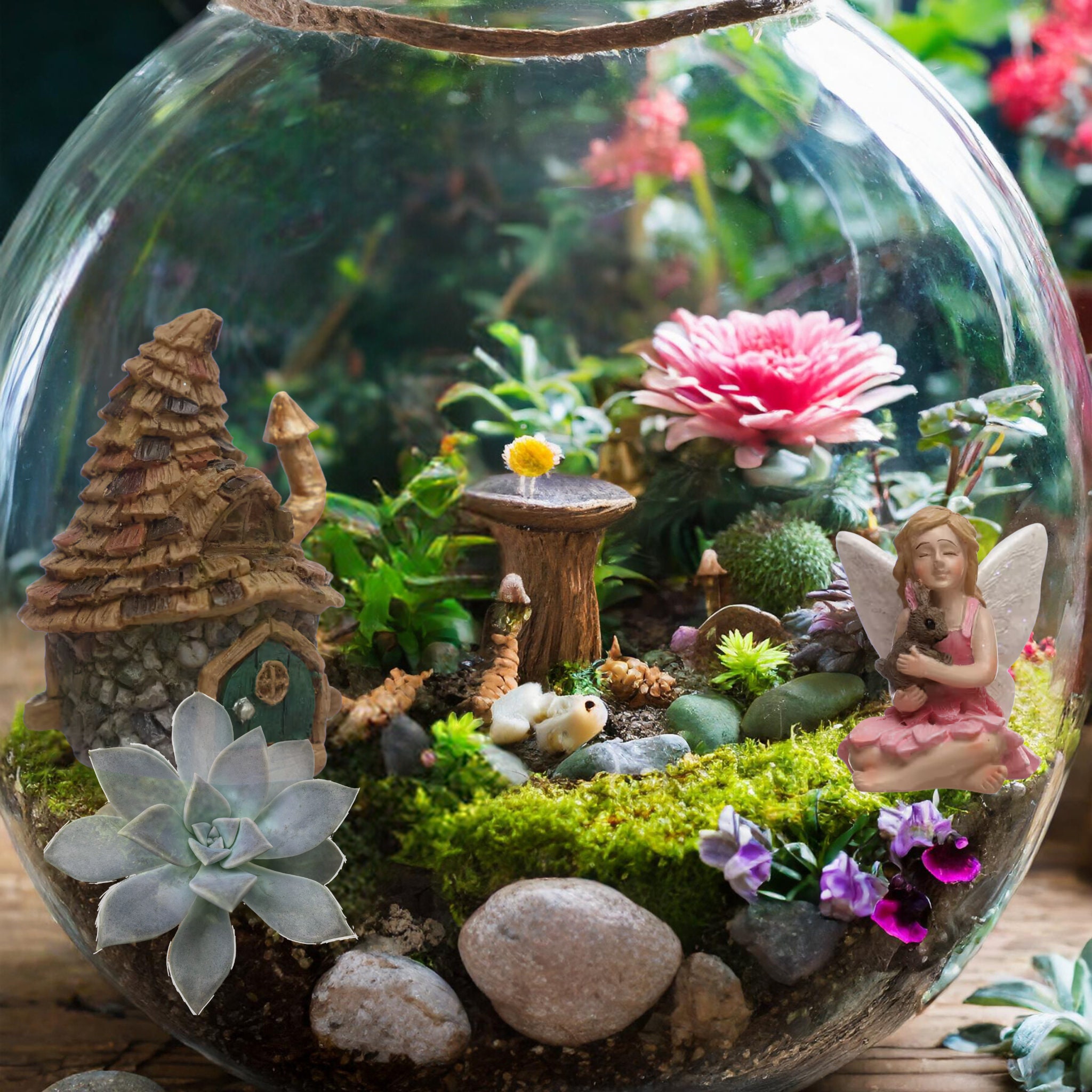 Kit de terrarium jardin féerique enchanté
