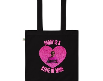Daddy is a State of Mind Pedro Pascal rosa glitter ekologisk väska
