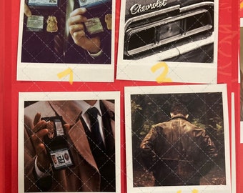 Supernatural Jensen ackles misha Collins Jared padalecki dean Winchester Sam Winchester castiel foto set di 4 o una Polaroid / segnalibro