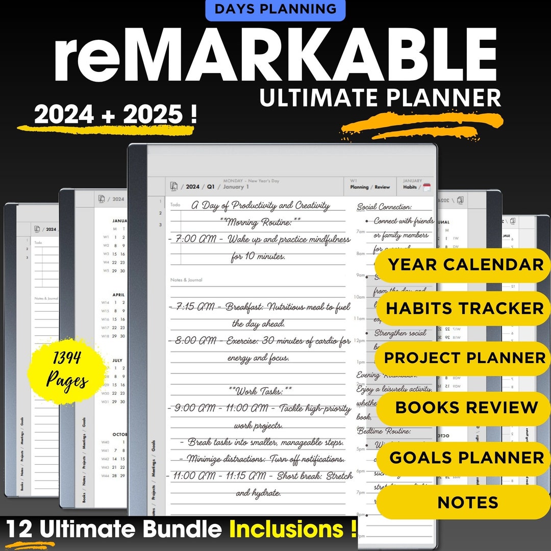 2024 Remarkable Planner,remarkable 2 Templates,daily, Weekly, Monthly 2024 Remarkable Planner,remarkable 2 Templates,daily, Weekly, Monthly