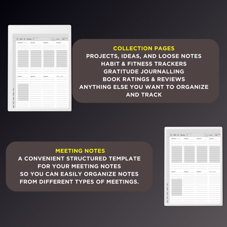 Supernote Daily Planner 20242025, Digital Hyperlinked PDF, Supernote A5X / A6X / A6X2 Templates