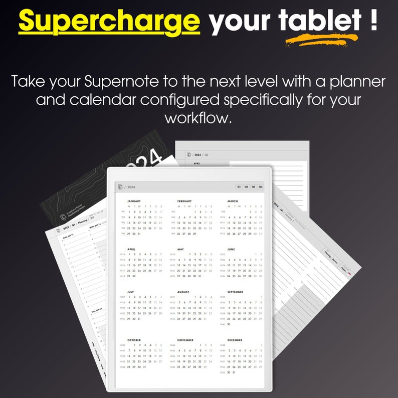 Supernote Daily Planner 20242025, Digital Hyperlinked PDF, Supernote A5X / A6X / A6X2 Templates