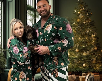 Pyjama de Noël assorti avec des chiens et des chats Pyjamas personnalisés pour femme pour homme