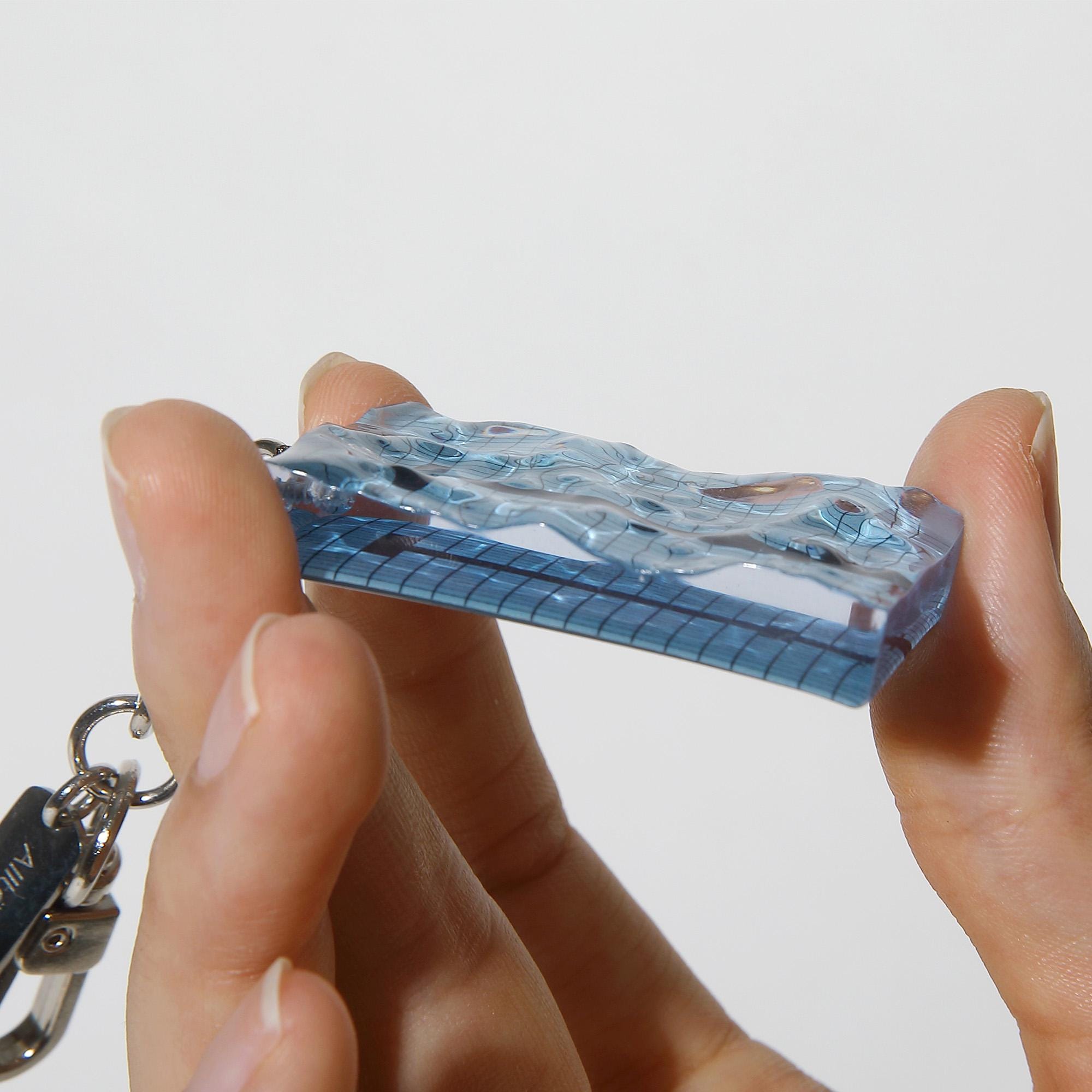 Original Design. Handmade Swimming Pool KEYRING (ver.1) - Aquablue