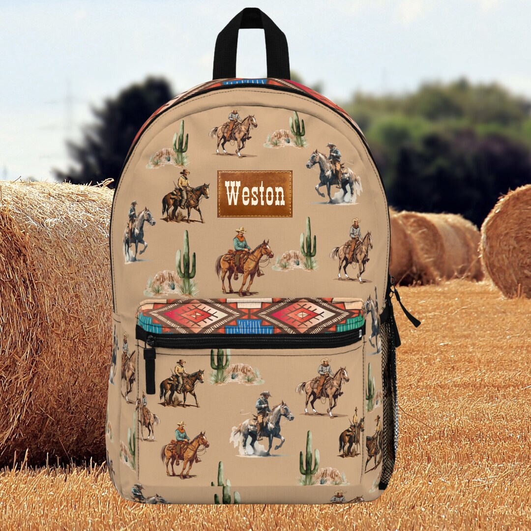 Personalized Western Backpack Western Backpack School Etsy