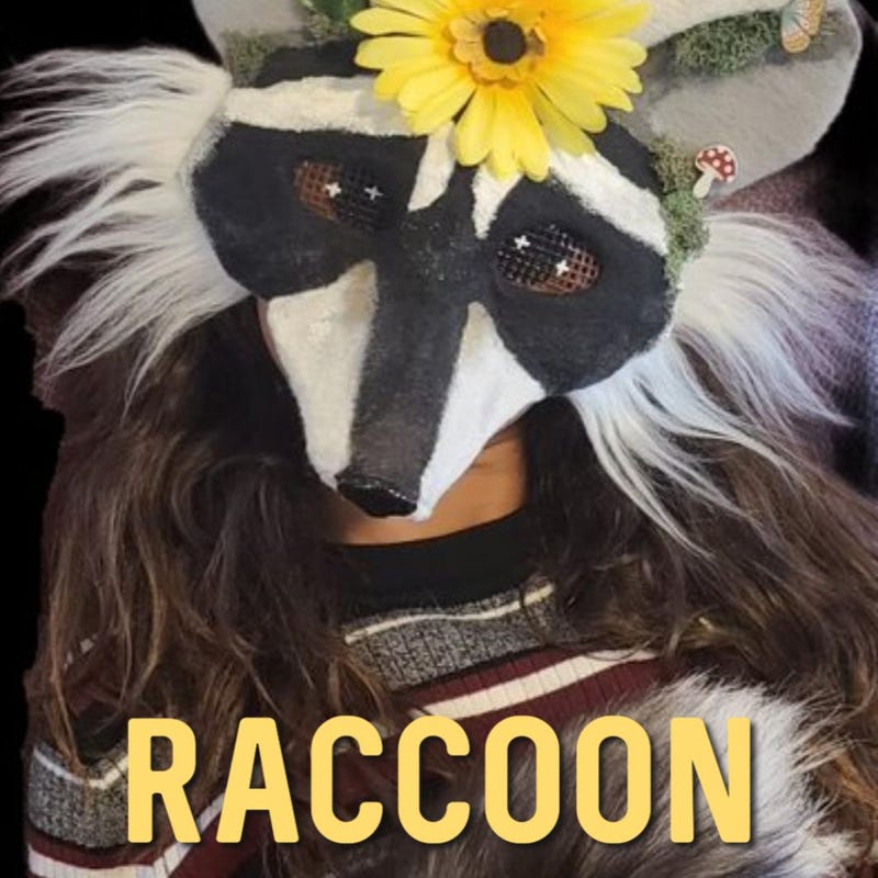 Therian Raccoon Mask - Etsy