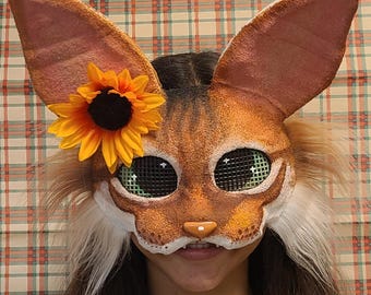 Oranje Cat Therian-masker | CheetahPaws Signature Feline-collectie | Handgemaakt, cosplay, comfortabele pasvorm, volledig gevoerd van binnen, sterke elastische band