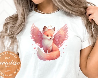 Little Fox Shirt Gift For Girl's, Love Foxes TShirt, Love Cute Angel Tee, Birthday gift For Her, Sweet Fox Gift, Autumn Tee, Animal Lover