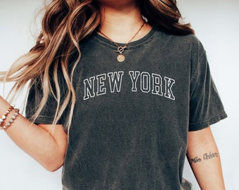NEW YORK Shirt, COMFORT Colors T-shirt, New York Honeymoon, New York  Bachelorette Tee, New York Girl's Trip, Oversized College Shirt.