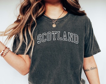 SCOTLAND Shirt, COMFORT COLORS T-shirt, Scottish Gift, Scot Fan shirt, Scotland Honeymoon, Bachelorette Tee, Oversized College Shirt.