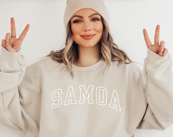 SAMOA Sweatshirt, Samoa Shirt, Polynesian Gift, Samoa island Sweater, Polynesia Souvenir, Samoa Trip, Samoa Bachelorette, Premium Crewneck