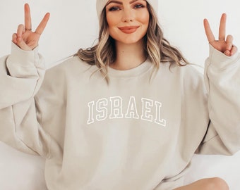 ISRAEL Sweatshirt, Israel Shirt, Israel Gift, Israel Sweater, Israel Souvenirs, Israel Girls Trip, Israel Bachelorette, Premium Crewneck