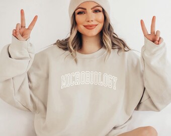 MICROBIOLOGY Sweatshirt, Microbiologist Shirt, Student Gift, Graduation Gift, Microbiology Teacher Gift, Science College Premium Crewneck