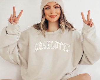 CHARLOTTE Sweatshirt, Charlotte Shirt, Carolina Gift, Charlotte Sweater, North Carolina Souvenir, Charlotte Bachelorette, Premium Crewneck