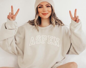 ASPEN Sweatshirt, Aspen Shirt, Colorado Gift, Colorado Sweater, Colorado Souvenir, Aspen Girls Trip, Aspen Bachelorette, Premium Crewneck