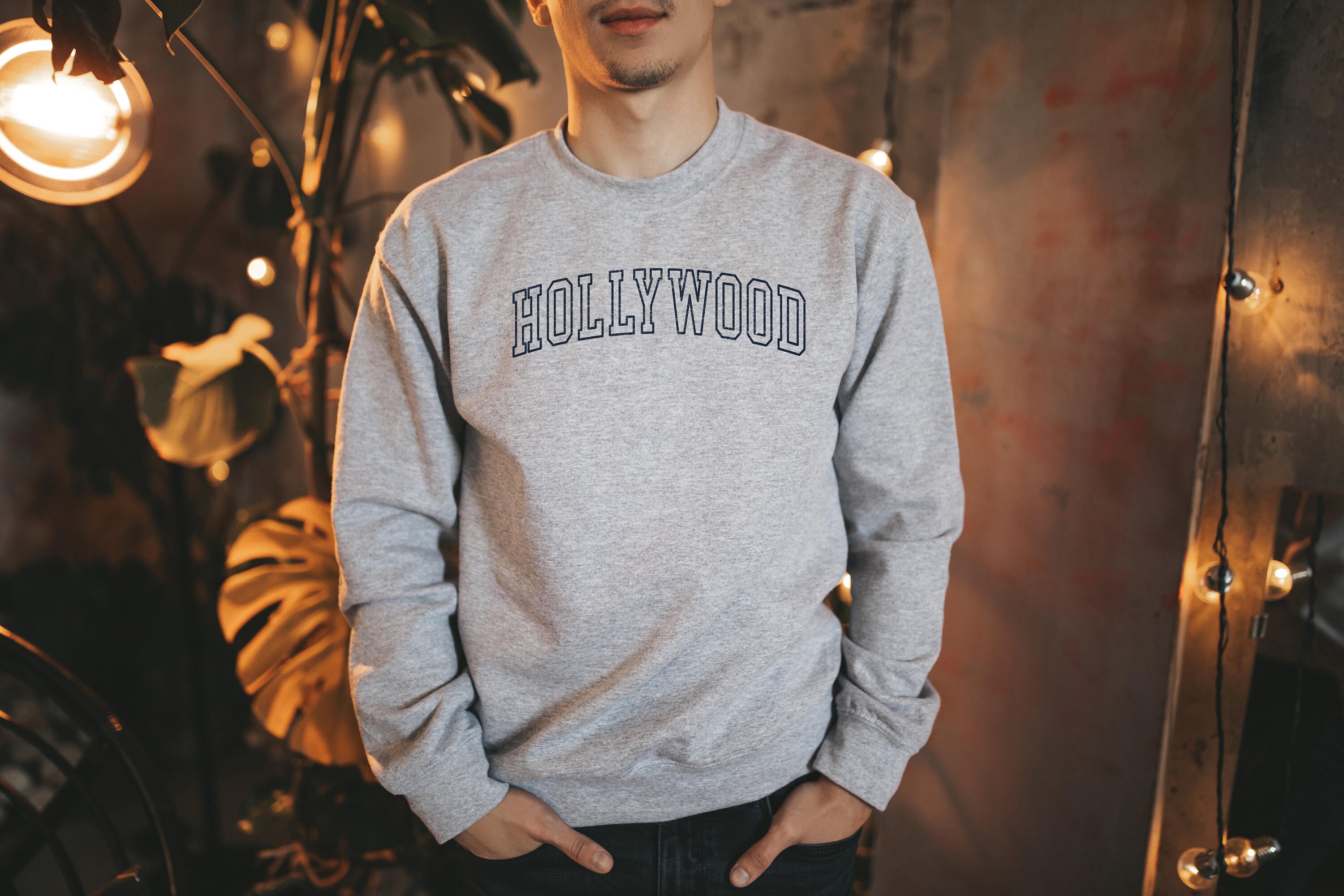 HOLLYWOOD Sweatshirt Hollywood Shirt Los Angeles Gift Hollywood Sweater Hollywood Souvenir Girls Trip Bachelorette Premium Crewneck