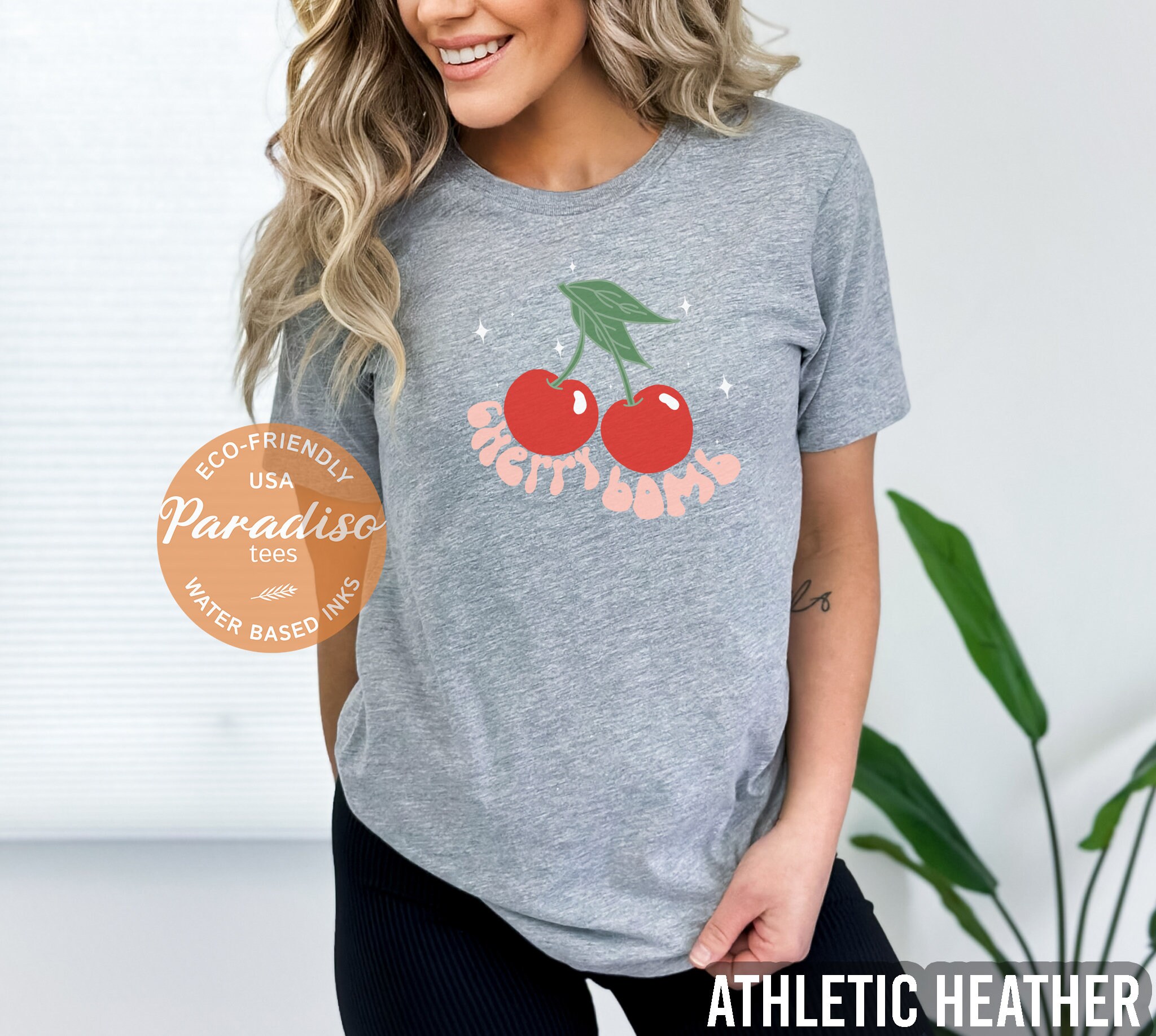 Feeling Cherry Groovy Print Retro Shirt Cherry Shirt