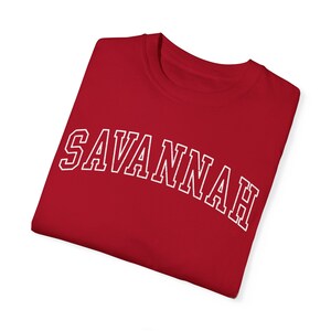 SAVANNAH Shirt, COMFORT COLORS T-shirt, Savannah Holiday, Bachelorette Tee, Georgia Girl's Trip, Savannah T-shirt, Oversized College Shirt. image 10