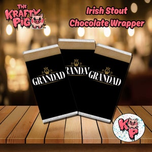 Irish Stout Grandad Schokoladenverpackung, Geburtstagsgeschenk, Schokoladentafel, Candy Bar Wrapper, PNG, Geschenk für Opa, Vatertag. Irisches Stout Beer