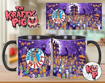 Diseño divertido para taza de Halloween "¿Dónde está Willy?" (PNG)