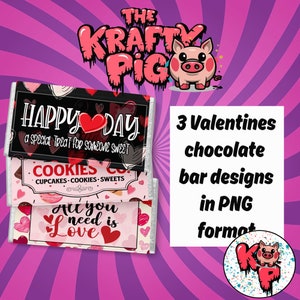 3er-Set VALENTINSTAG, Schokoladentafel-Wrapper, Feiergeschenk, personalisierte Schokoladentafel, Candy Bar Digitales Etikett, einzigartiges Geschenk, lOVE U