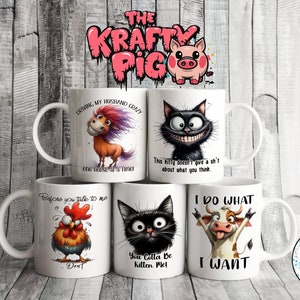 5 LUSTIGE ANIMAL Becherverpackung, Sublimationstasse 11 Unzen Tassenverpackung, benutzerdefinierte Tassendesigns, personalisiertes Geschenk, Kaffeetasse, lustiges inspirierendes Zitat. Tasse