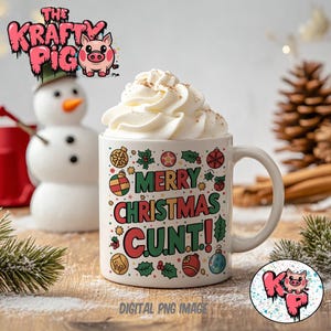 Ausdrückliche Weihnachtstassen-Verpackung: Wichtelgeschenk (PNG Digital Download)