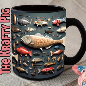 FISHING “BORN To FISH” mug wrap, 11oz sublimation mug wrap, custom Mug, fishing Mug, fathers day mug, gift for dad, Coffee mug, grandad mug.