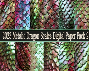 Metallic RED Dragon Scales Skin Mythical Gothic Digital Papers / Backgrounds / Crafts ,scrapbook, sublimation, clipart,  2023 set of 12!