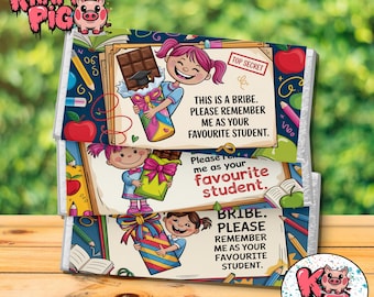 Funny Teacher Chocolate Wrapper for Girls | End of Term Gift | Favourite Student Bribe | Printable Galaxy Bar Wrapper | Instant Download