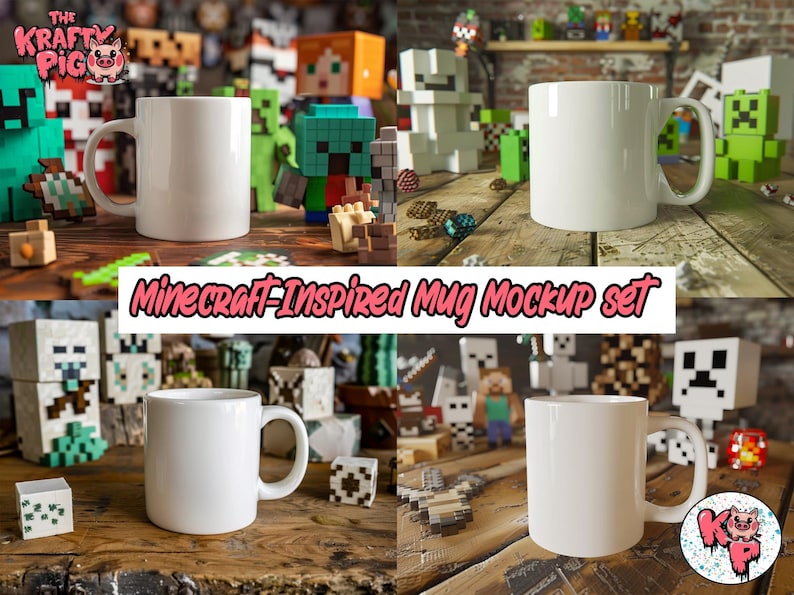Minecraft Mug Texture Minecraft Mug Mockup Collection 4 Cozy Scenes - Etsy Australia