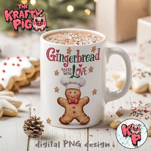 LEBKUCHEN mit Liebe gebacken RECEIPE Becher Design, Sublimation 11 Unzen Becherverpackung, PNG Becherverpackung, heiße Schokoladenbecher, Weihnachtsgeschenk, Lebkuchenbecher.
