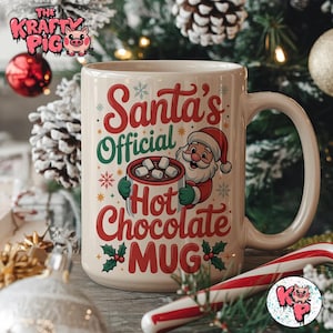 Adesivo digitale ufficiale per tazza di cioccolata calda di Babbo Natale - Download digitale