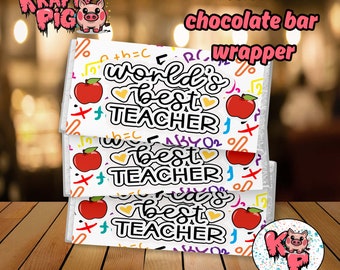 Bedankt LERAAR, schoolverlaters, viering, leraar cadeau, gepersonaliseerde chocoladereep wrapper, candy bar wrapper, digitaal PNG-label, cadeau