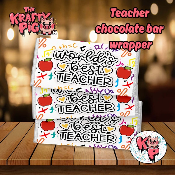 Thank You TEACHER, School leavers, Celebration, Teacher Gift, Personalised Chocolate Bar Wrapper, Candy Bar wrapper, Digital PNG label, Gift