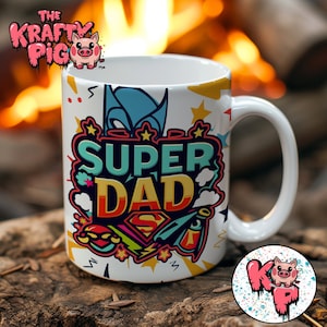 Super DAD Becher wickeln, Sublimation 11 Unzen Becher Design, Kaffeetasse, PNG Wrap, Geschenk, Vatertag, Geschenk für Papa, Papa Becher, bester Papa Becher, Held Becher