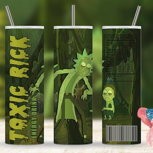 Toxic RICK Cartoon Tv Inspired Hydration Energy Drink Digital Tumbler MORTY Sublimation design, 20oz Skinny Tumbler, Craft,Scrapbook,Clipart